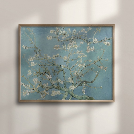 White Almond Blossom Branches by Vincent van Gogh Sky Poster