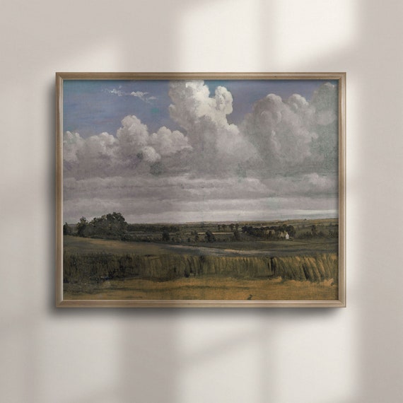 Antique Landscape Oil Painting Print Vintage Wall Art Farmhouse Decor Country House Wall Decor Fine Art Poster Watercolor Art C16 666