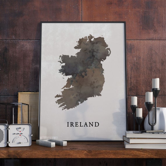 Ireland Vintage Style Map Art Print, Travel Poster