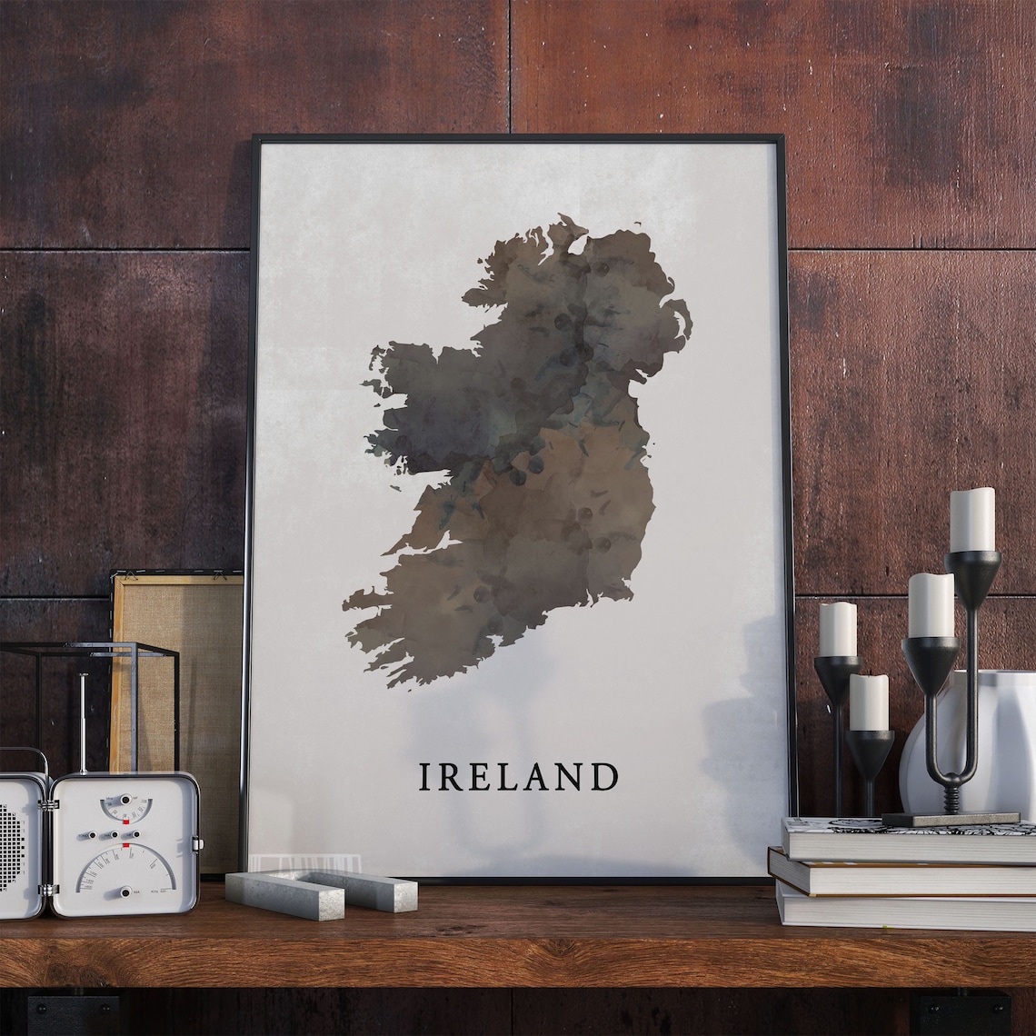 Ireland Vintage Style Map Art Print, Travel Poster