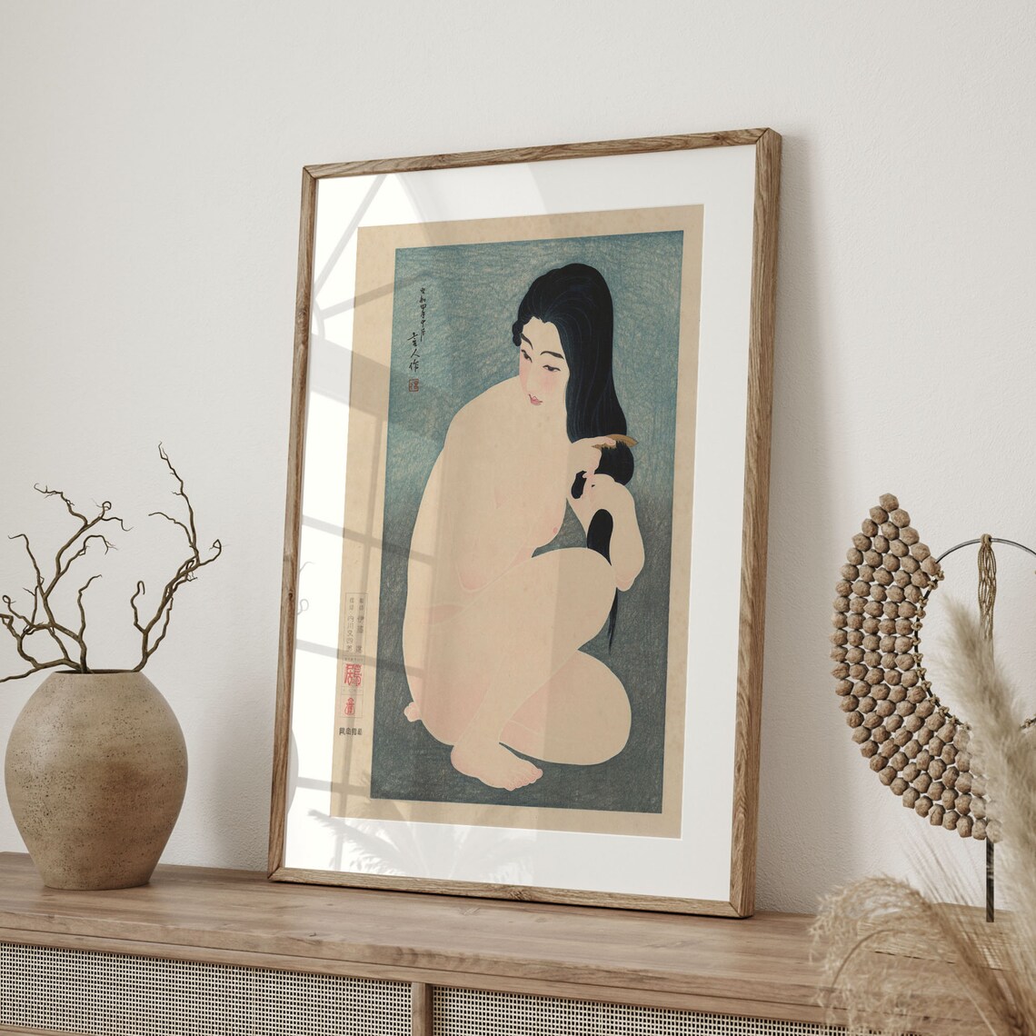 Torii Kotondo Combing Her Hair, Ukiyo-E Art Print - Image 4