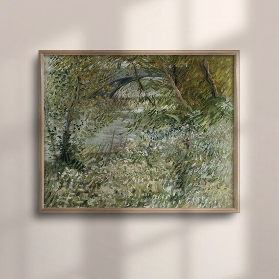 Impressionist Spring Foliage With Glimpse Of A River In Soft Greens Poster