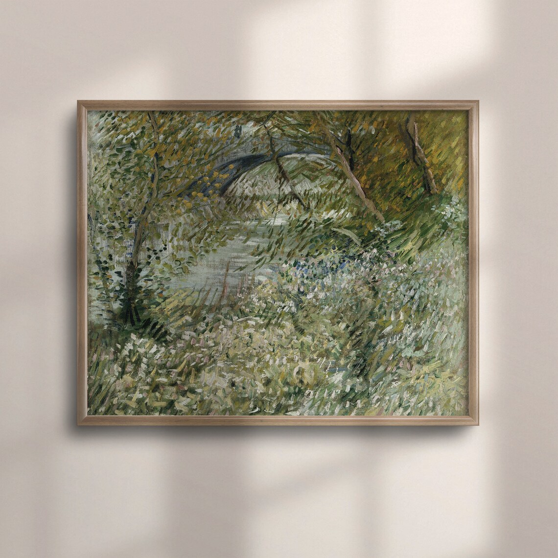 Impressionist Spring Foliage With Glimpse Of A River In Soft Greens Poster