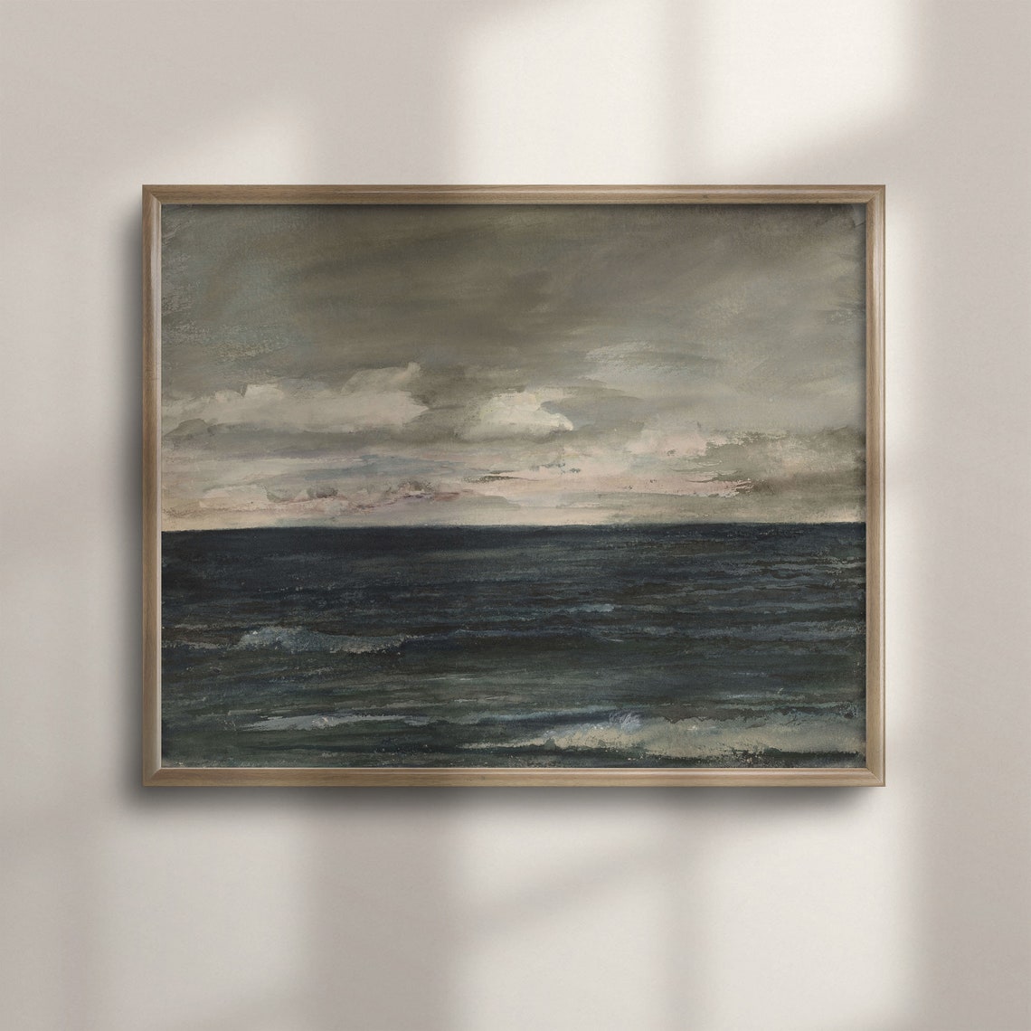 Vintage Dark Moody Ocean Open Water Dramatic Seascape Poster