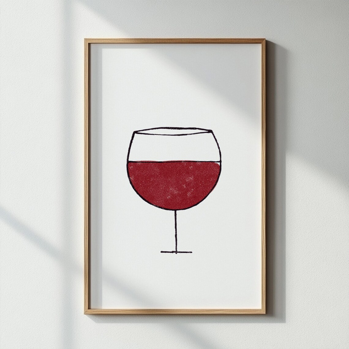 Minimalist Red Wine Glass Line Art Poster for Dining Room and Bar Decor - Image 4