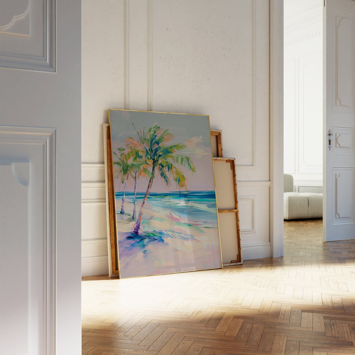 Palm Tree Painting Art Print Summer Poster Beach House Decor Minimalist Wall Art - Image 3