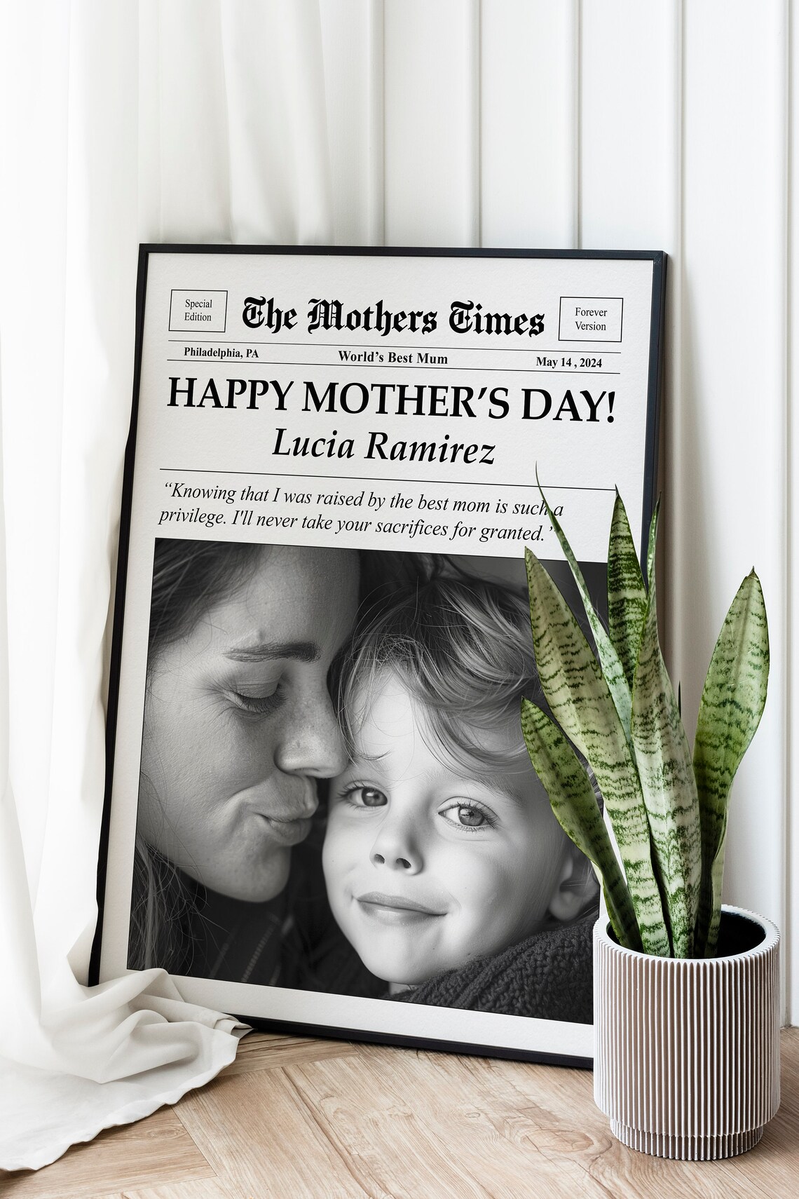 Custom Mothers Day Newspaper Print, Personalized Gift - Image 4