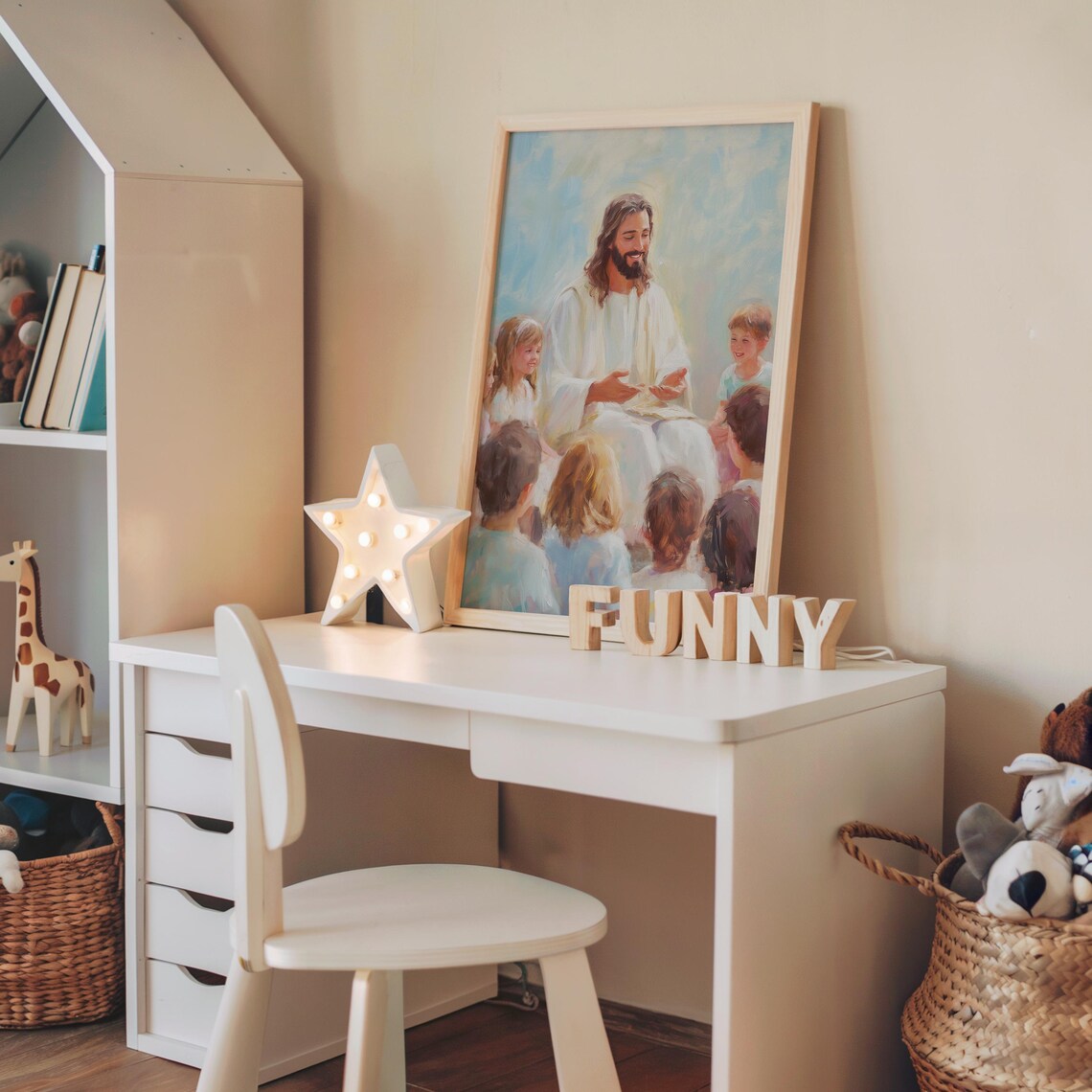 Jesus Teaching Children Kids Nursery Room Christian Faith Wall Poster - Image 5