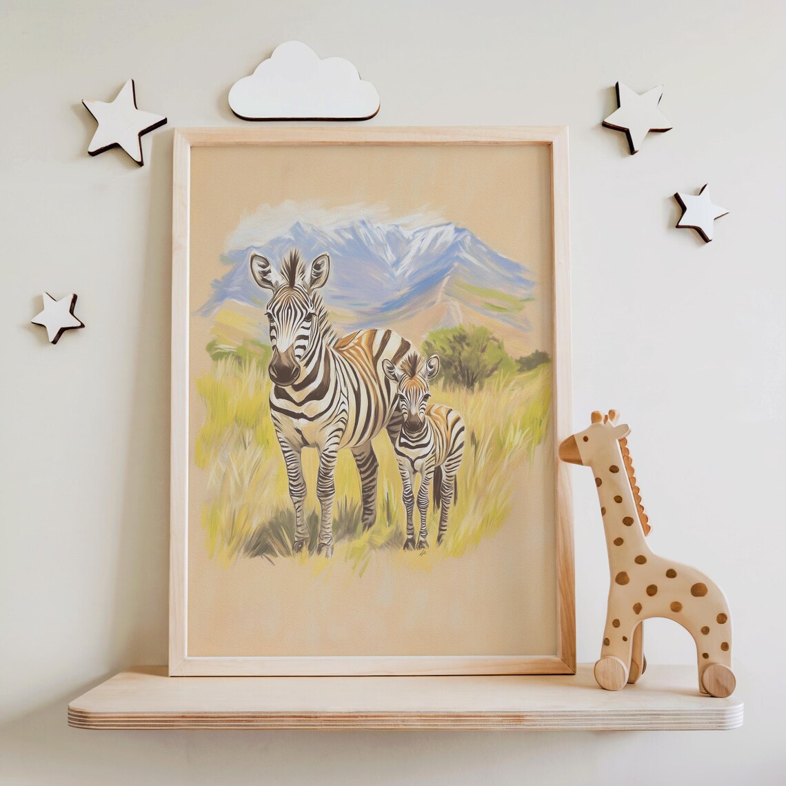 Nursery Zebras Safari Art Print, Kids Room Decor - Image 2