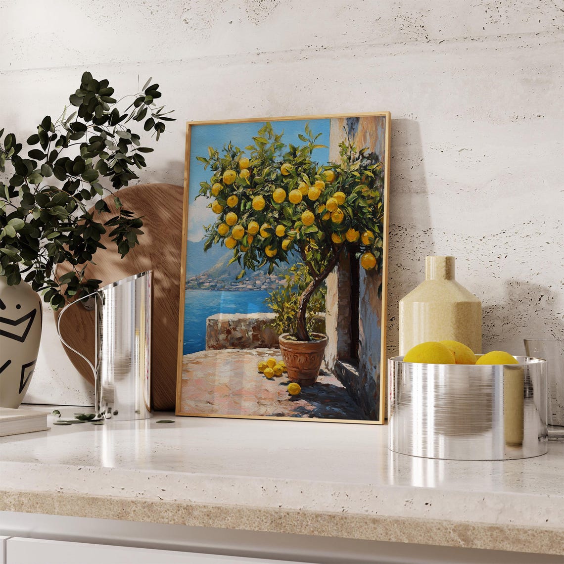 Lemon Tree on an Italian Terrace Above the Blue Coast Poster - Image 5