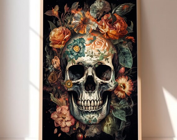 Skull Art Print Print Art Art Print Wall Decor Surreal Print Colorful Art Witchy Art Print Wall Decor
