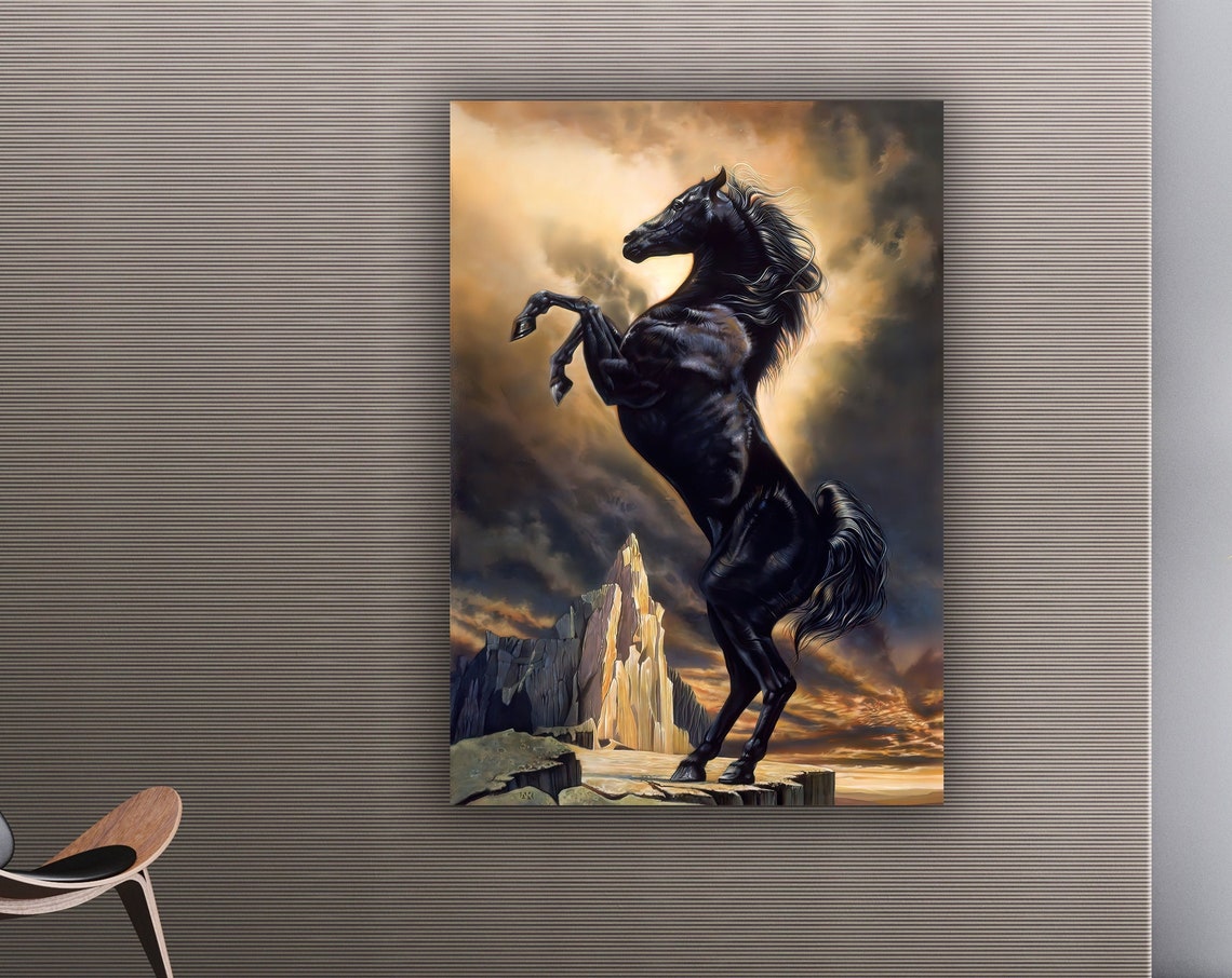 Of The Stallion Of The Steed Black Horse Print Artistic Horse Decor Horse Decor Horse Poster Horse Wall Art - Image 3