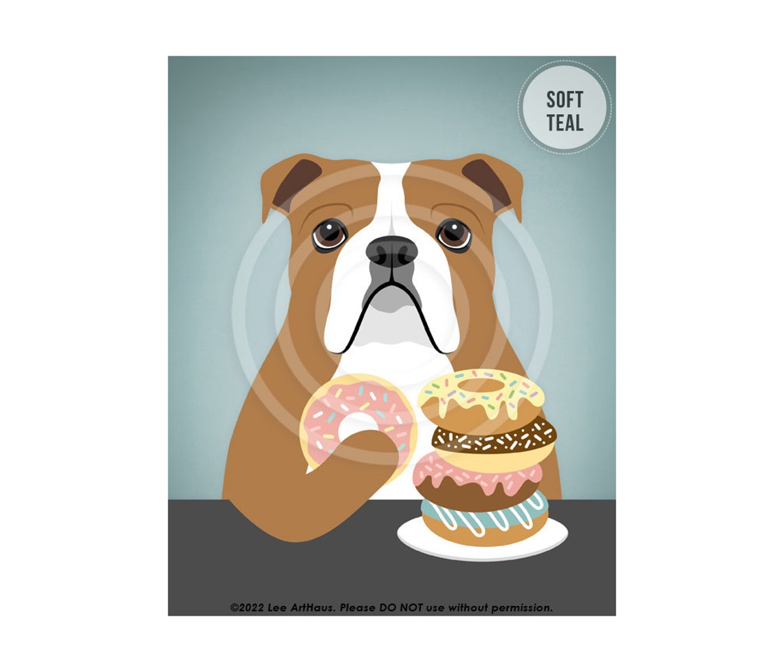 520dp Dog Art Prints English Bulldog Eating Donut Wall Art Donut Print Donut Art English Bulldog Print Dog Print Kitchen Decor - Image 4