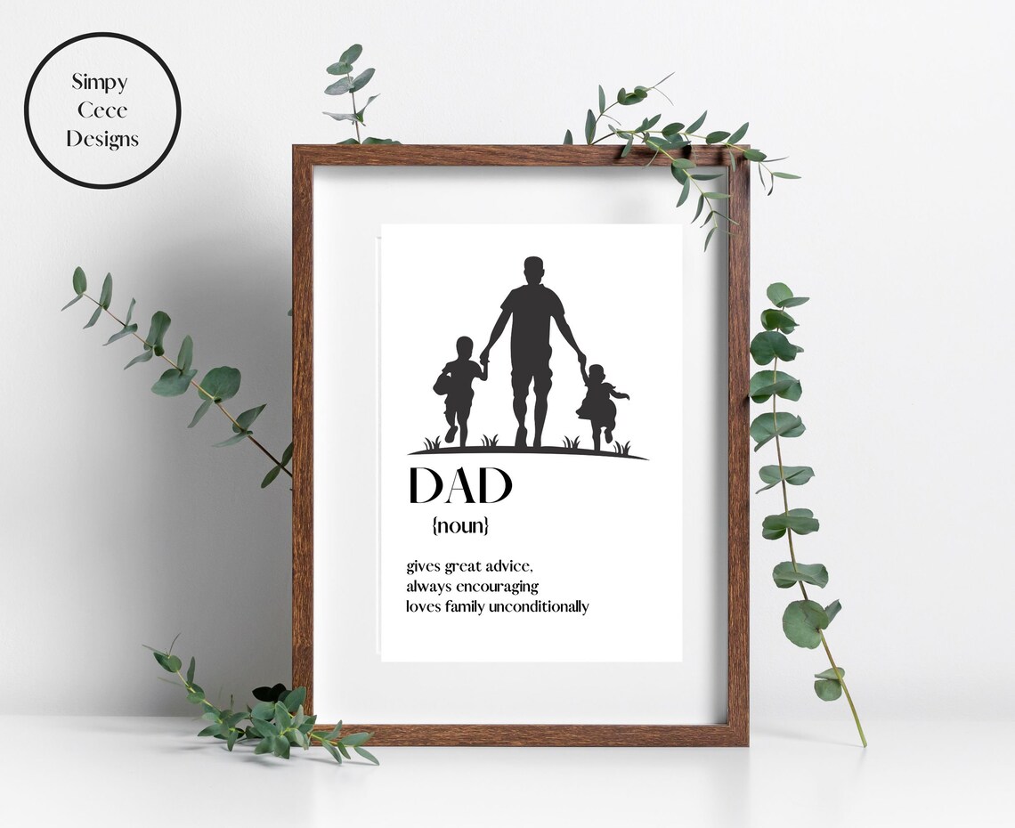Dad Definition Print Fathers Day Gift Fathers Day Dad Birthday Fathers Day Wall Art Instant - Image 2
