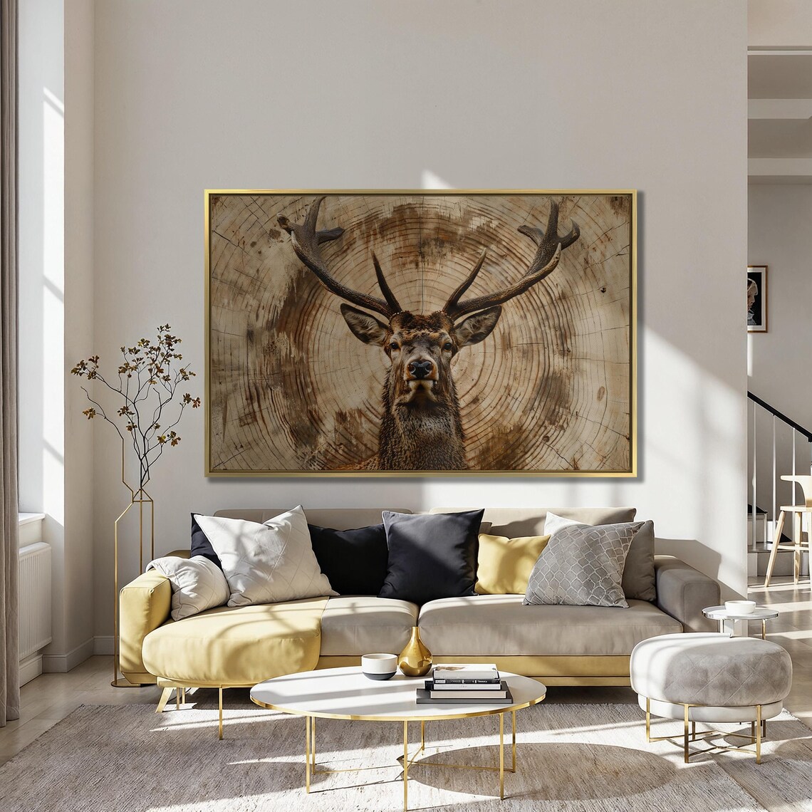 Vintage Deer Wall Art Print, Rustic Farmhouse Decor - Image 4