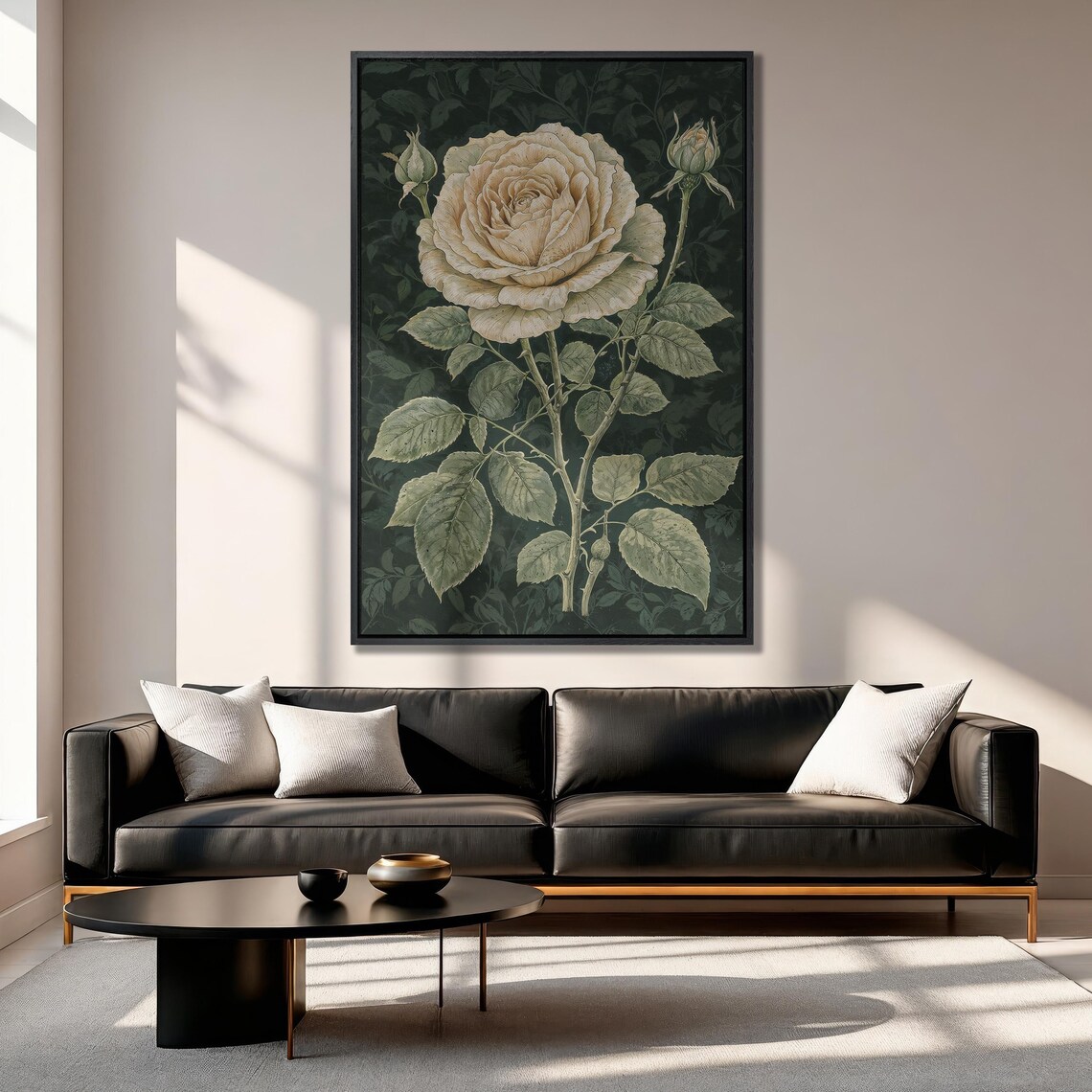 Vintage White Rose Botanical Wall Art Poster Print - Image 6