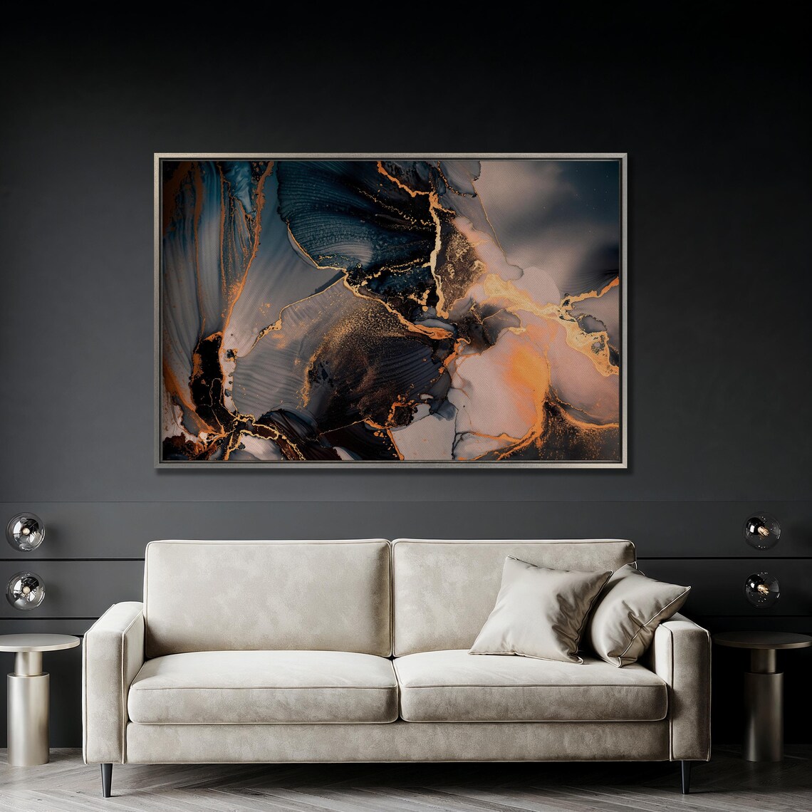 Abstract Fluid Art, Alcohol Ink Marble Veins Art Print - Image 4