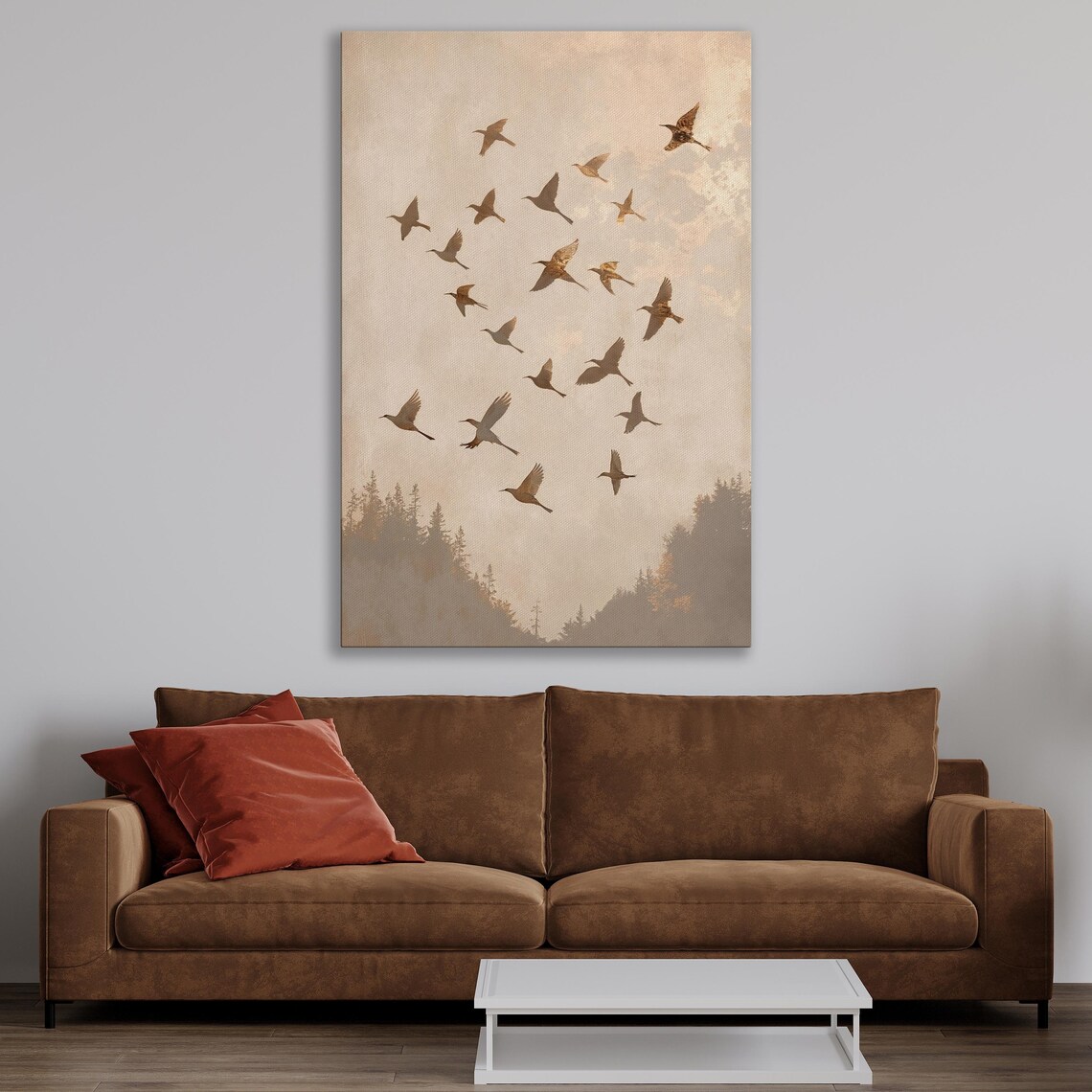 Flock Of Birds Minimalist Nature Wall Art Print - Image 3