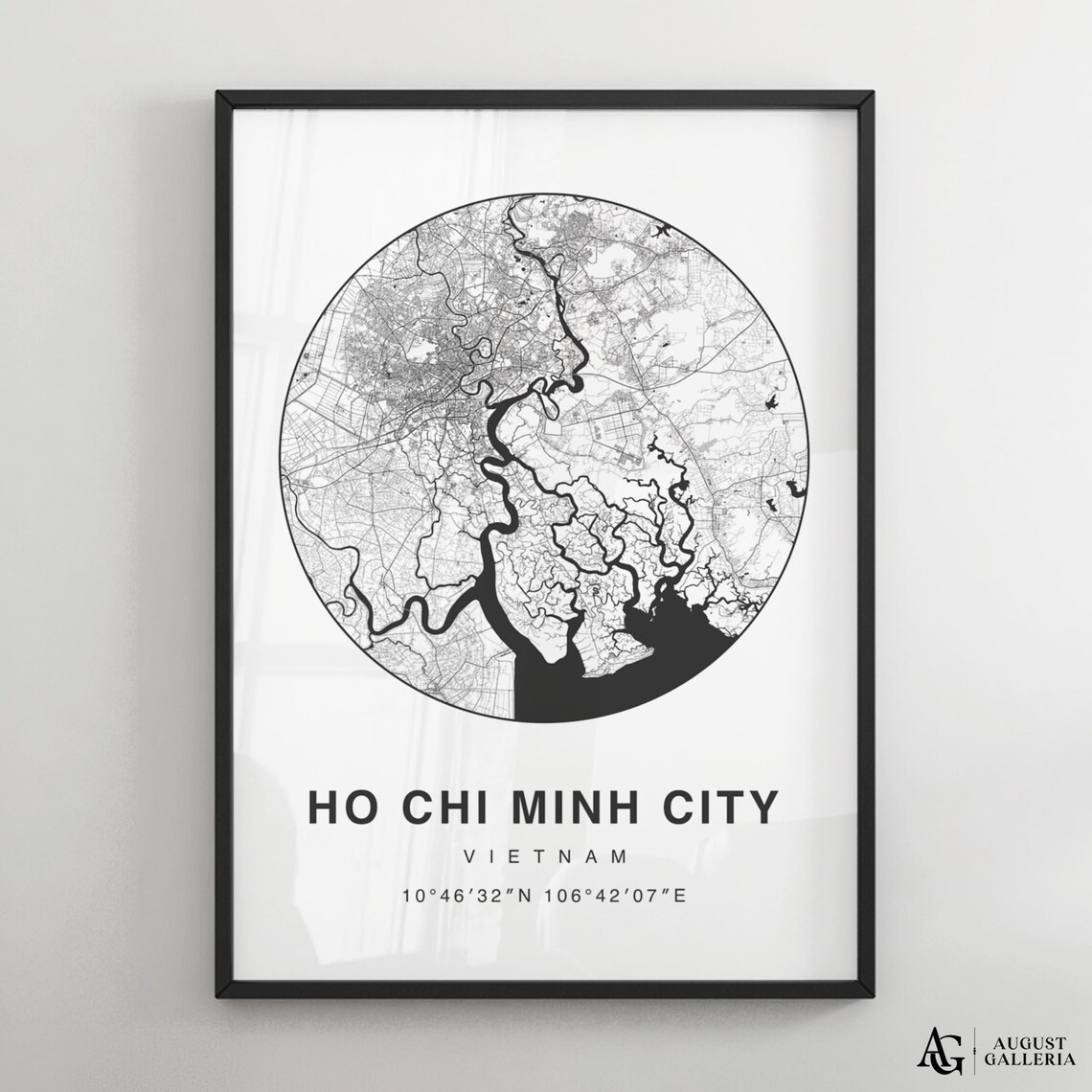 Ho Chi Minh City Vietnam Minimalist City Map Poster with Circle Design