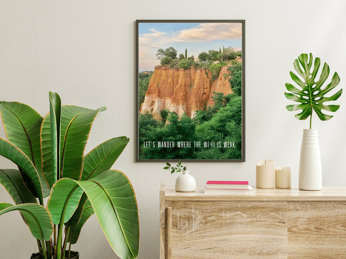 Lets Wander Where The Wi Fi Is Weak Red Rock Canyon Quote Poster - Image 2