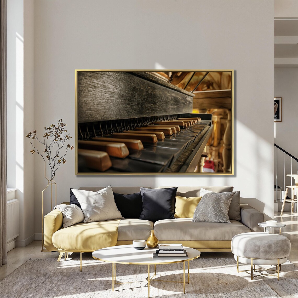 Antique Grand Piano Keys, Vintage Music Art Print - Image 3