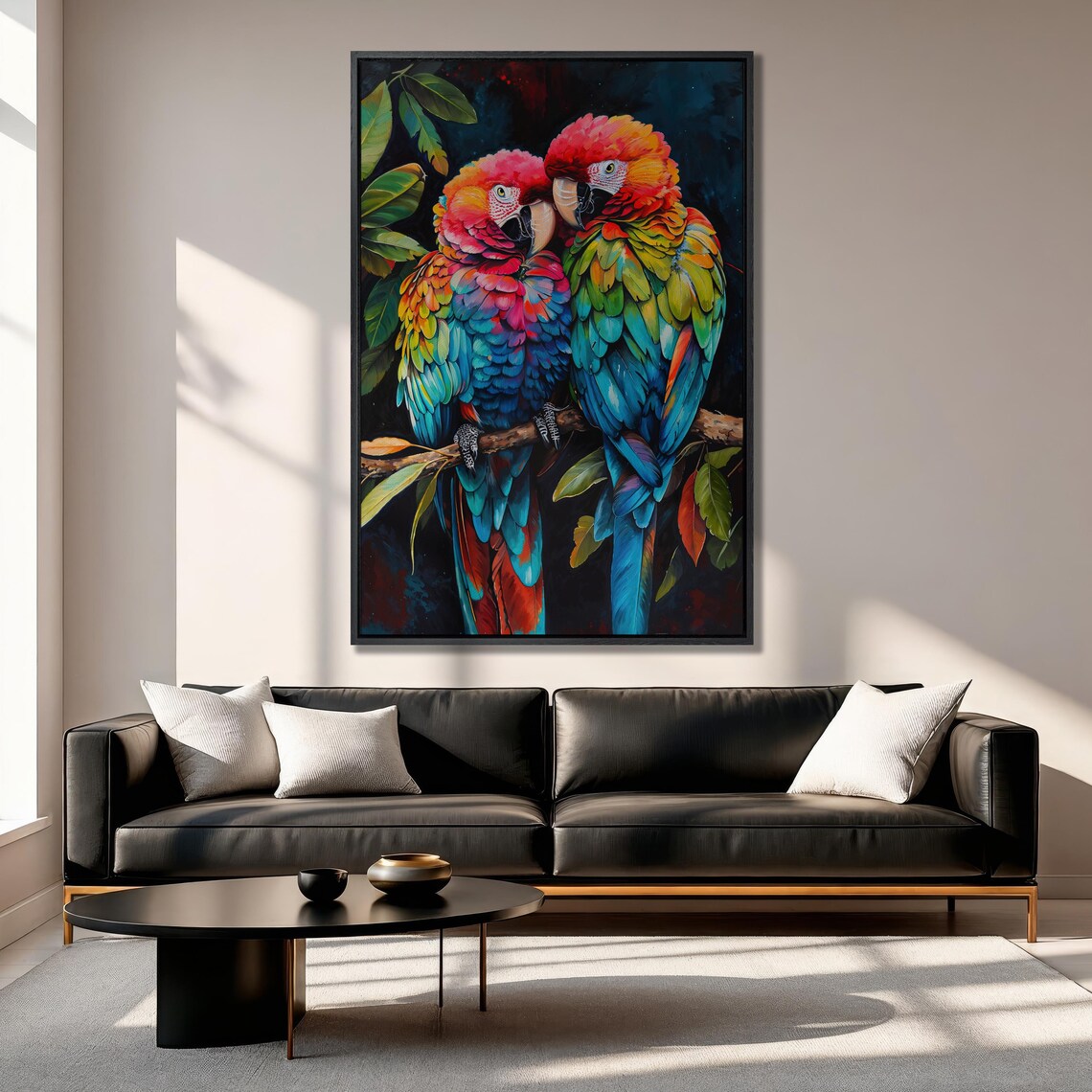 Colorful Macaws Art Print, Tropical Bird Decor - Image 2