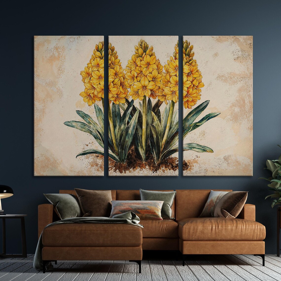Yellow Hyacinth Blooms In Botanical Vintage Style Floral Poster - Image 6