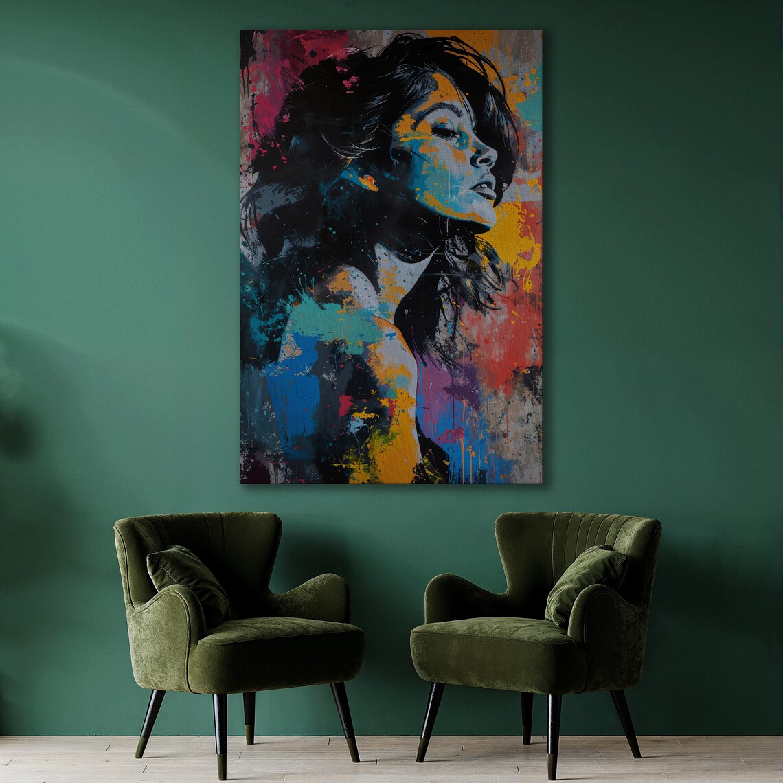 Pop Art Woman Portrait, Abstract Colorful Wall Art Print - Image 2