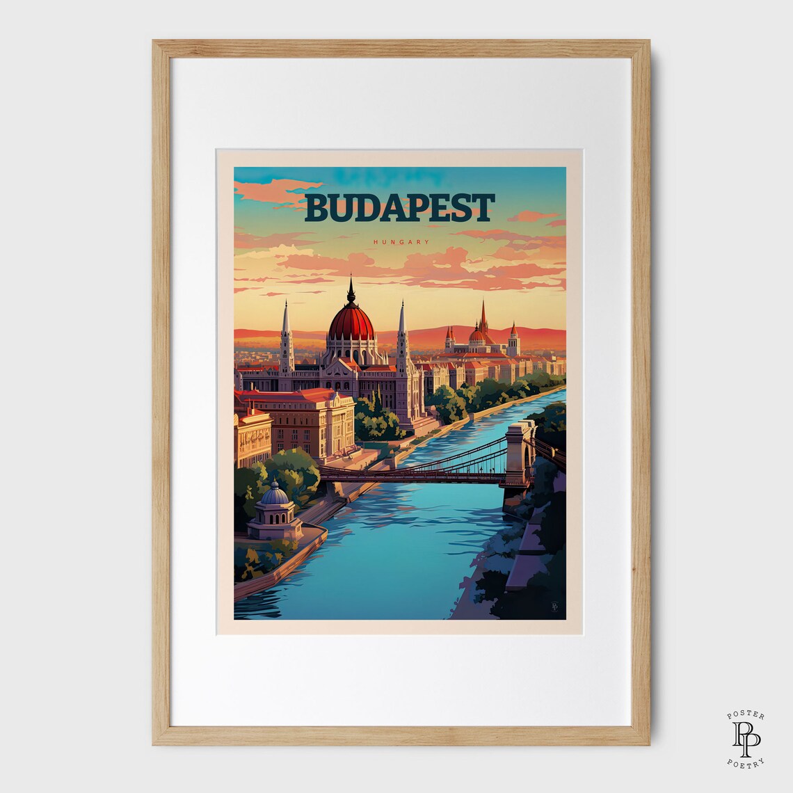 Budapest Retro Travel Poster, Hungary City Art Print - Image 4