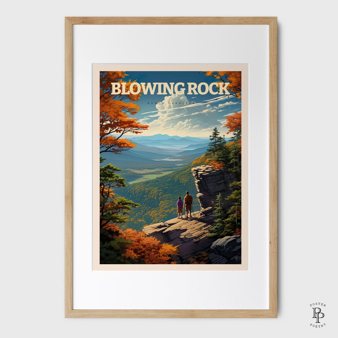 Blowing Rock North Carolina Travel Poster, Hiking Decor - Image 4
