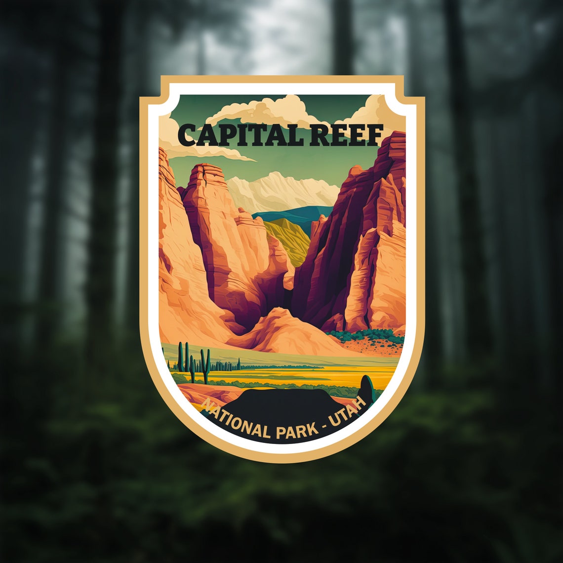 Capitol Reef National Park Utah Red Rock Canyon Vinyl Travel Sticker - Image 2