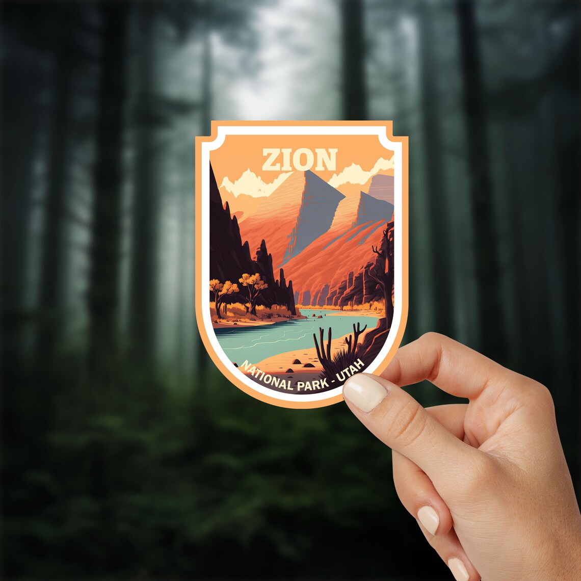 Zion National Park Utah Hiking Camping Art Print