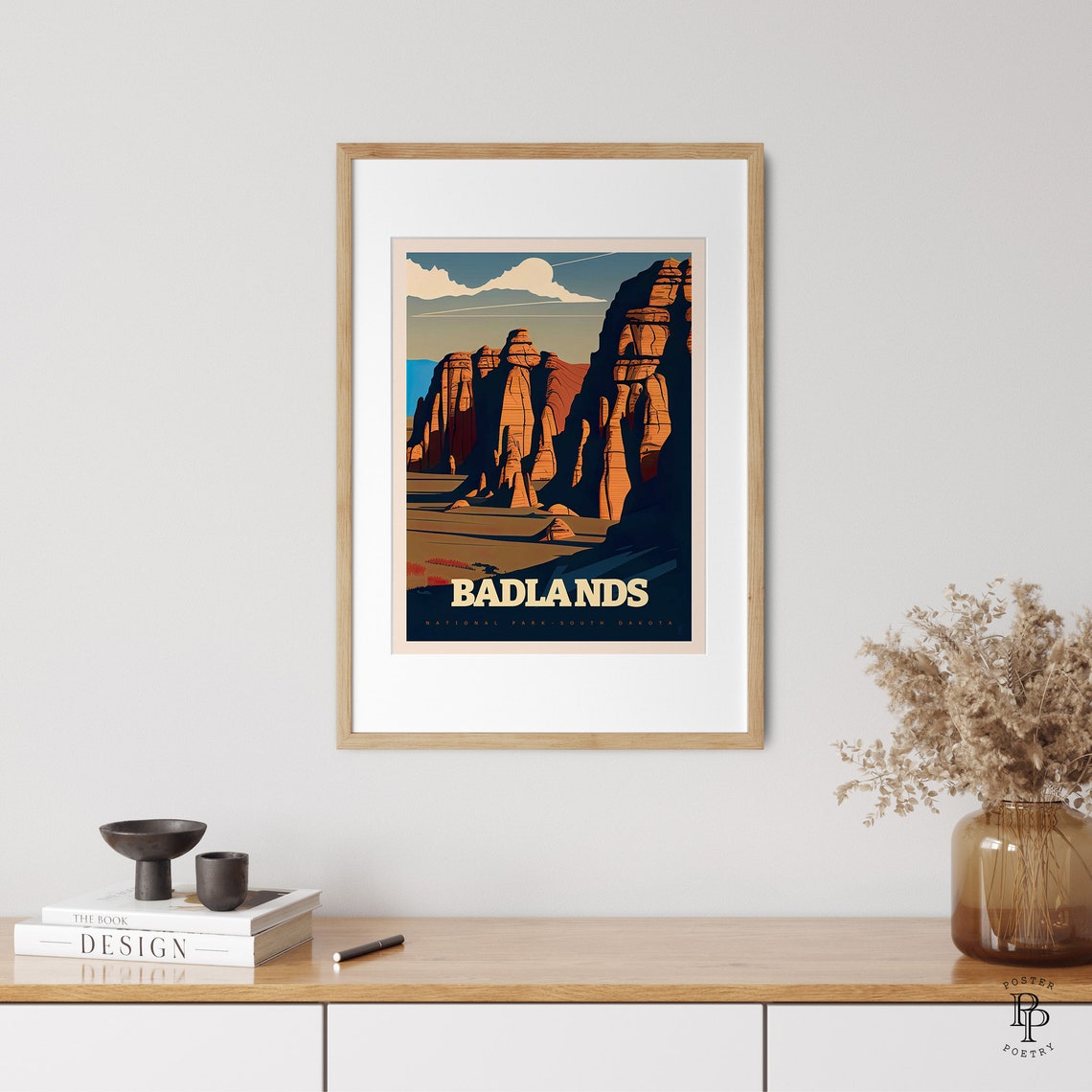 Badlands South Dakota Towering Rock Spires Sunset Glow Travel Poster - Image 2