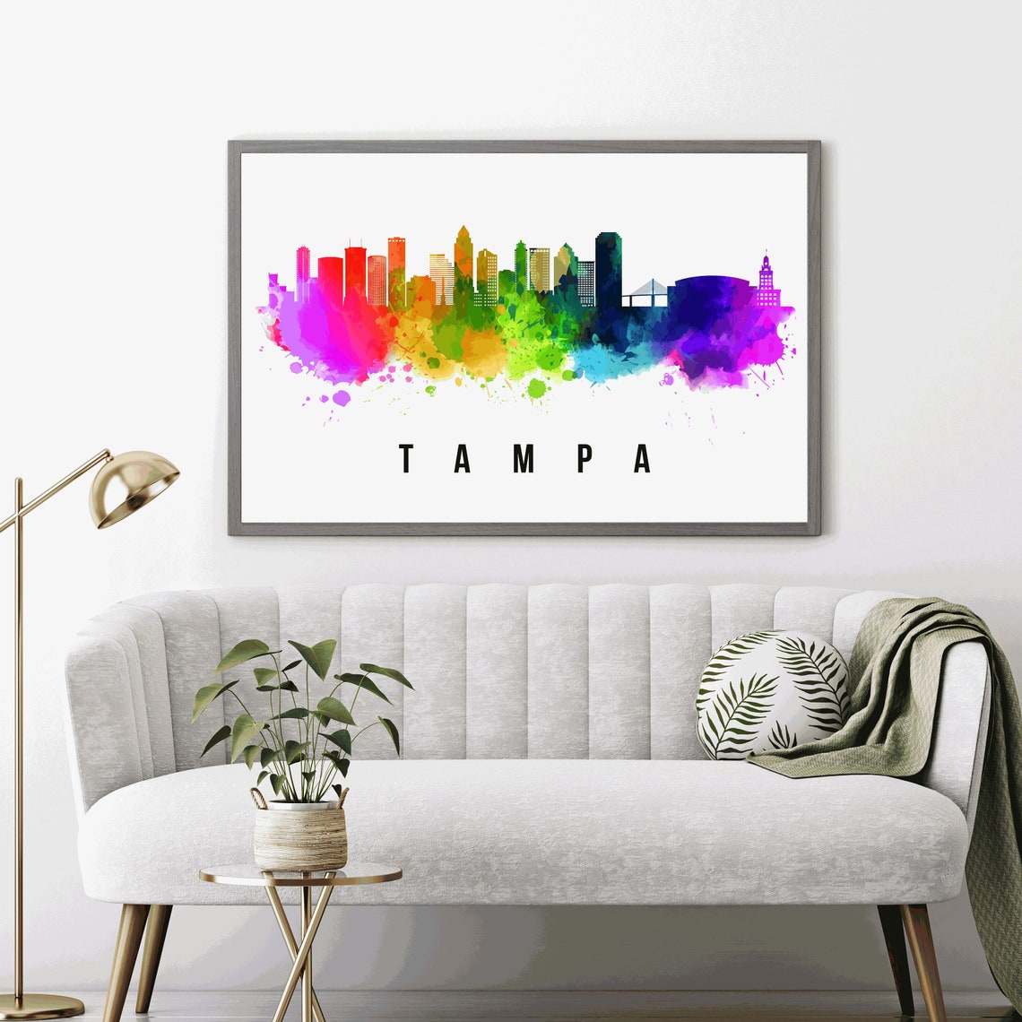 Tampa Florida Skyline Poster Tampa Florida Cityscape Print Tampa Florida Landmark Poster Florida Cityscape Print Home Office Wall Art - Image 3