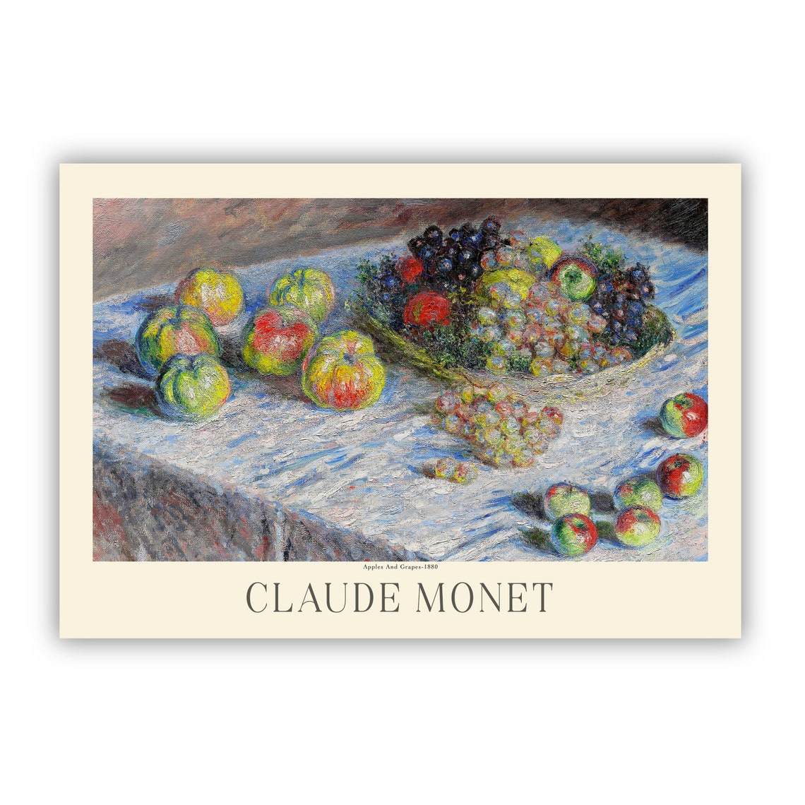 Claude Monet Apples And Grapes 1880 Fruit Still Life Art Poster - Image 2