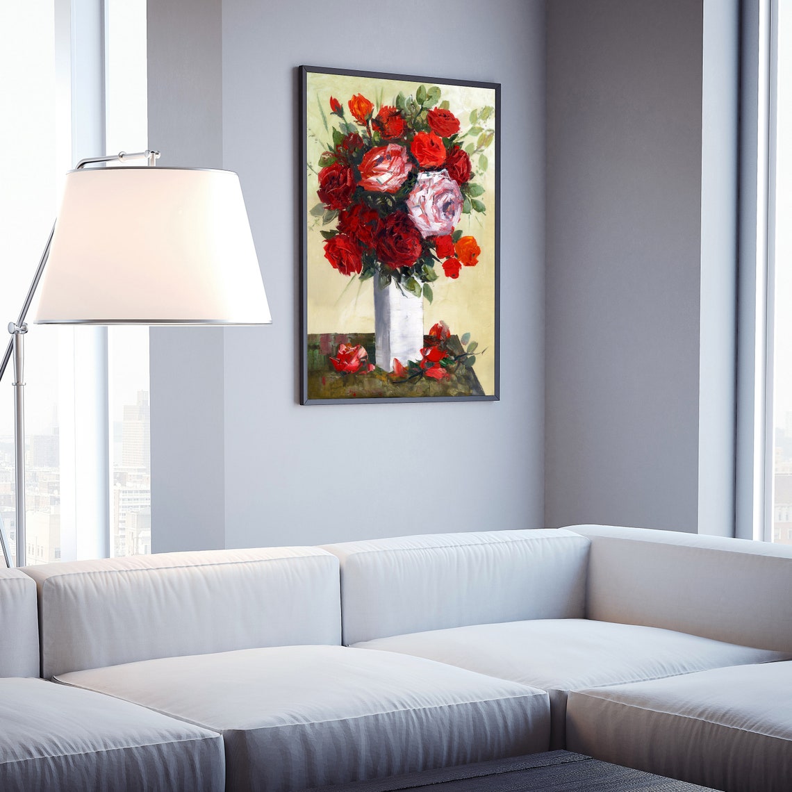 Flowers Oil Painting Flowers Still Life Poster Prints Flower Painting Prints Floral Texture Oil Painting Home Office Wall Art Decoration - Image 4
