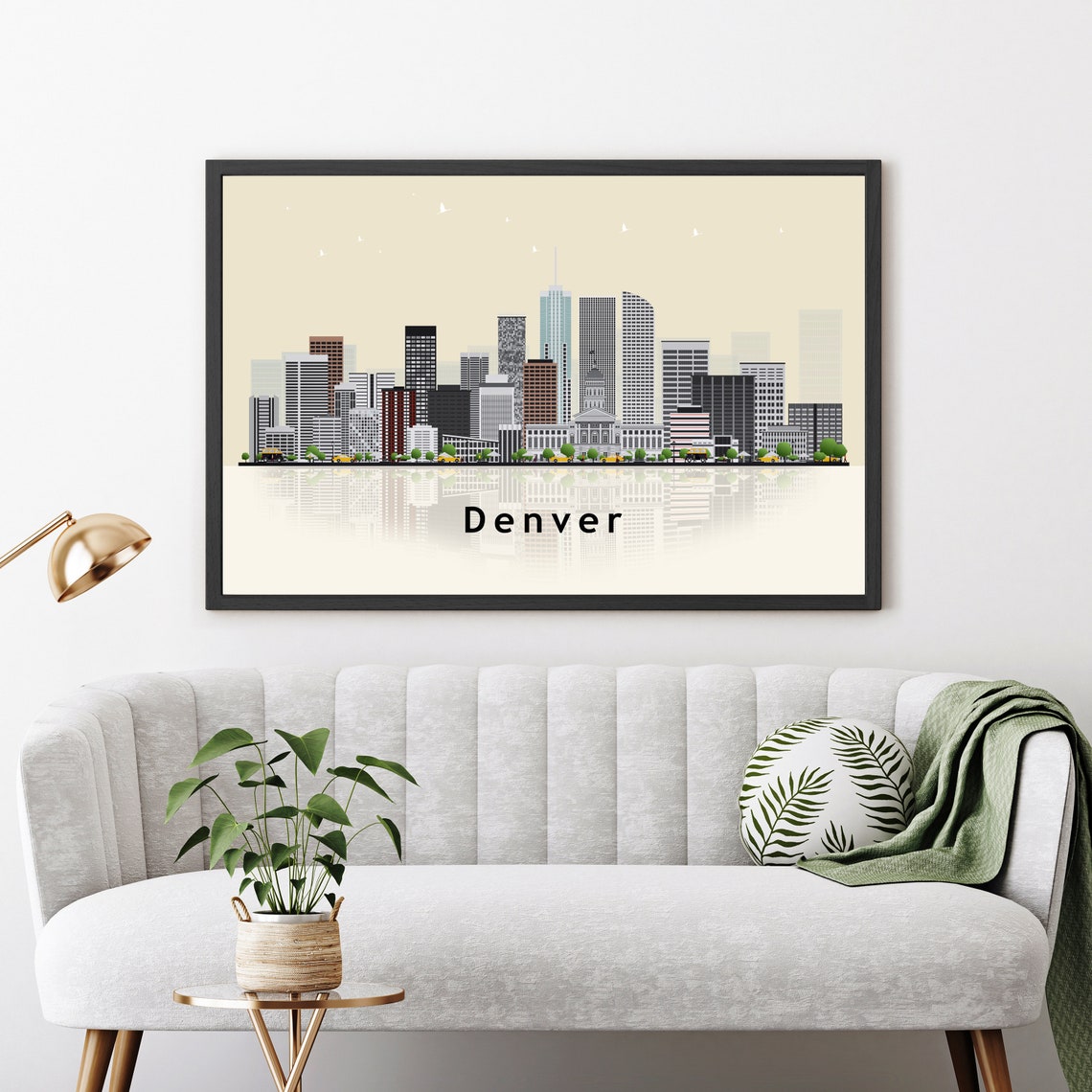 Denver Colorado State Capitol Dome Flat Skyline Travel Poster - Image 3