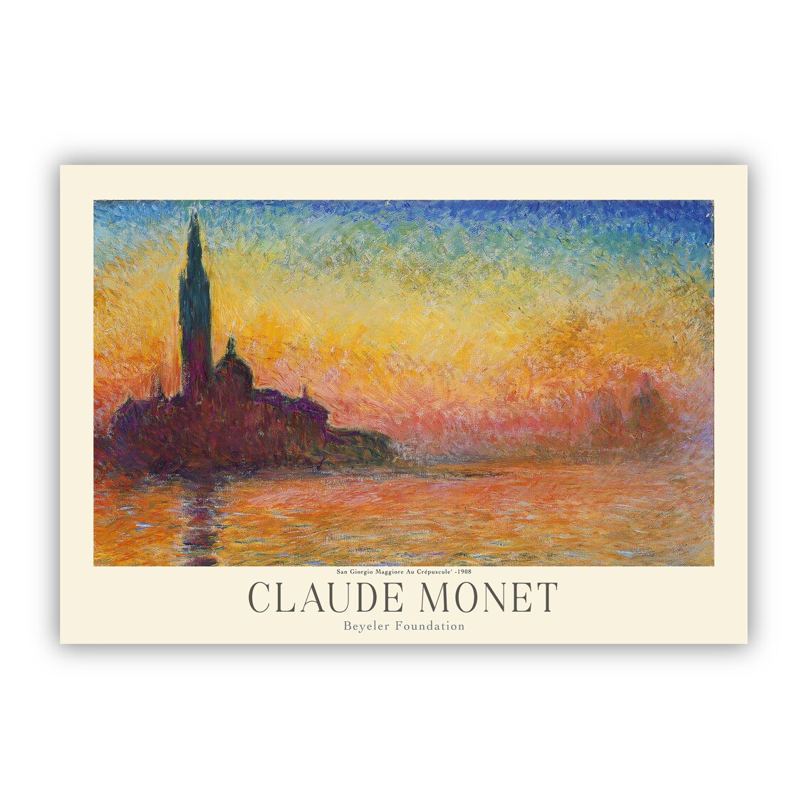 Claude Monet San Giorgio Maggiore Venice Sunset Lagoon Art Poster - Image 3