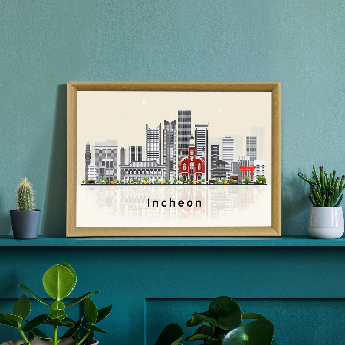 Bangkok Thailand Modern Skyline Illustration Landmarks Travel Poster - Image 2