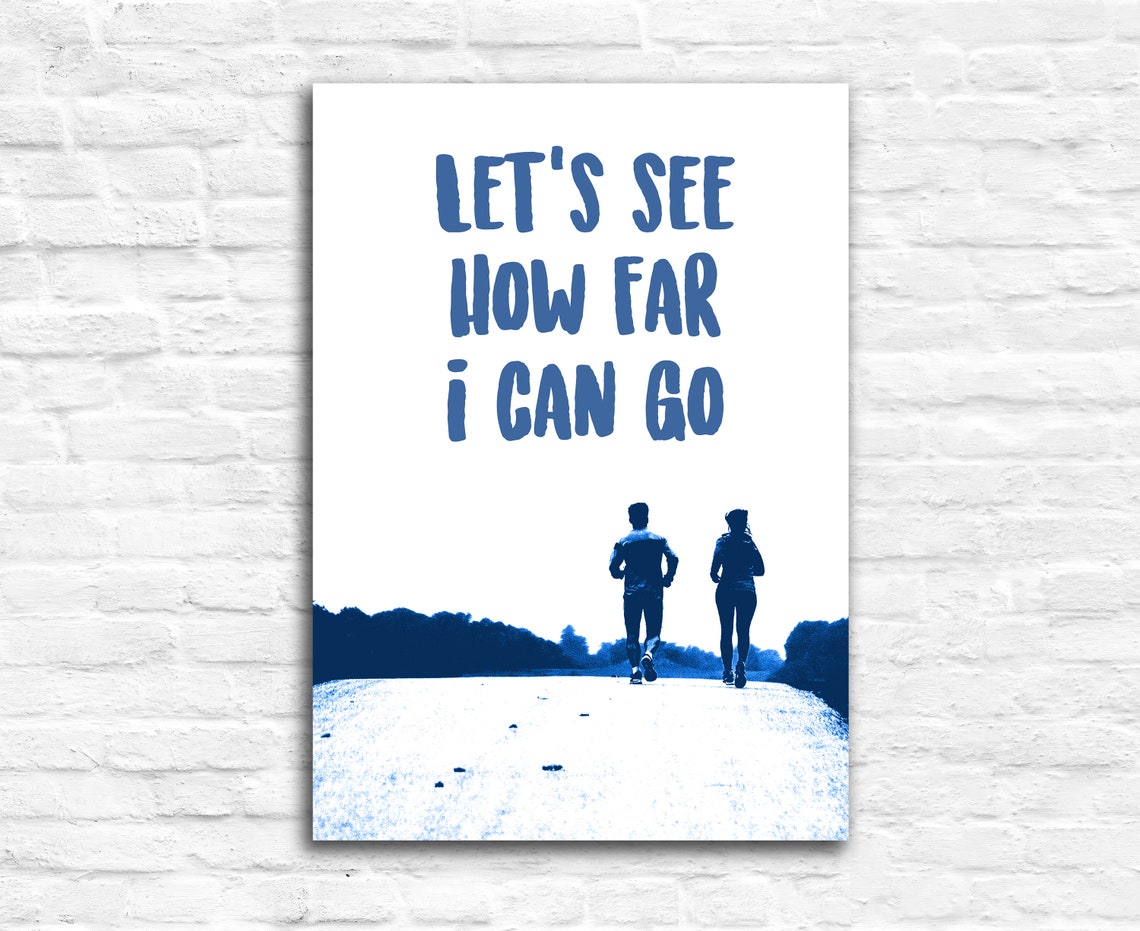 Lets See How Far I Can Go Runner Motivation Fitness Wall Poster - Image 2