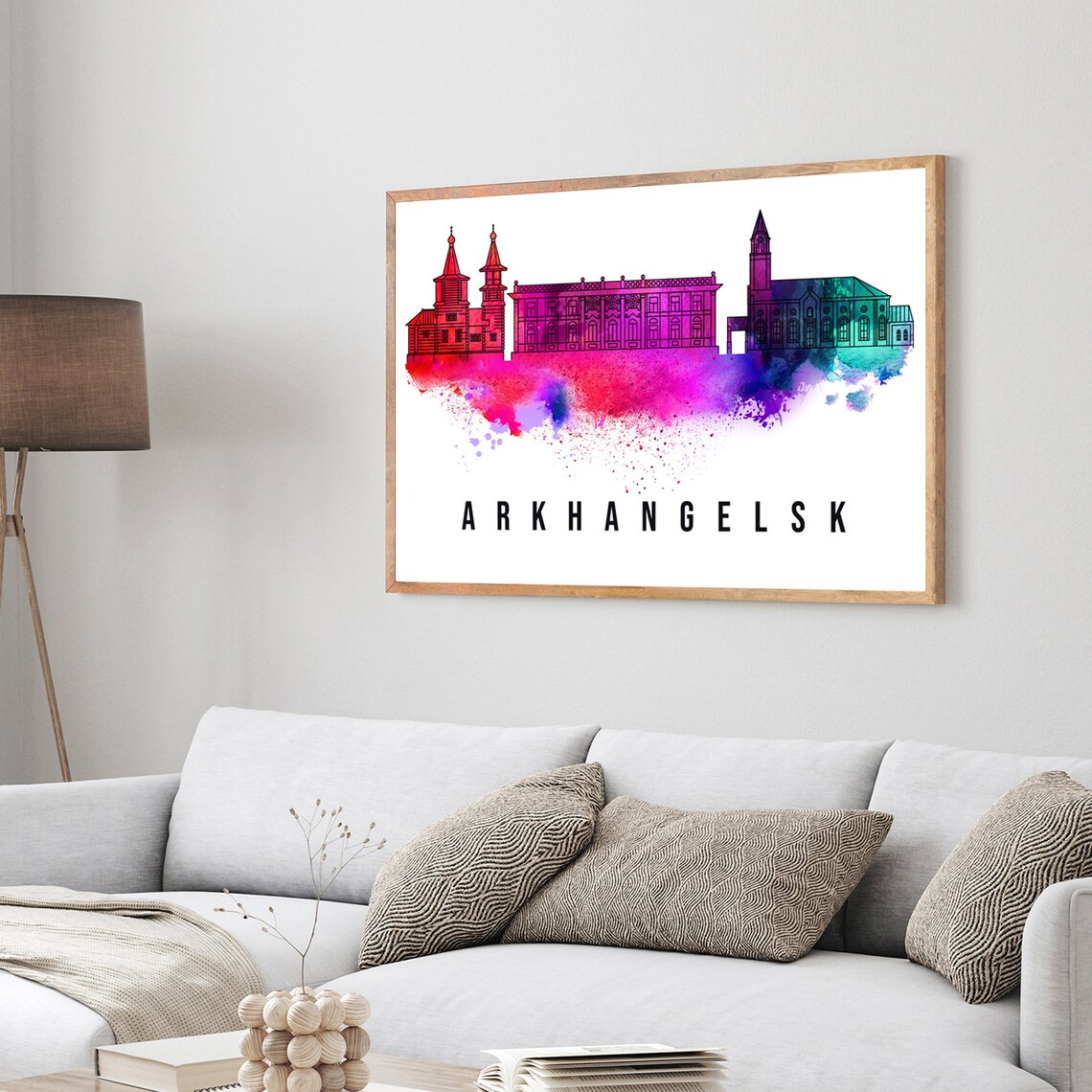 Russia Arkhangelsk Poster Skyline Poster Cityscape Poster Russia Landmark City Illustration Poster Home Wall Art Office Wall Art - Image 3