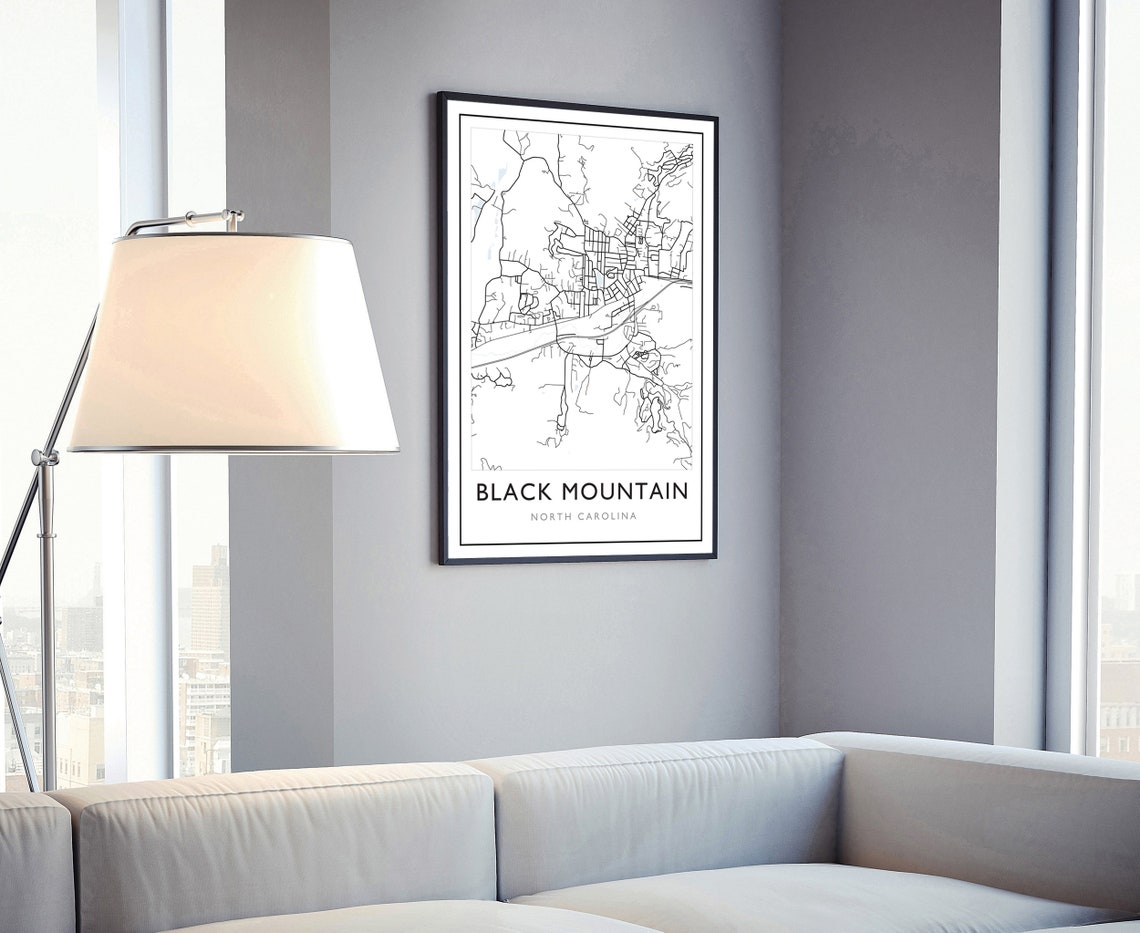 Black Mountain North Carolina Minimalist Street Map Art Poster - Image 4