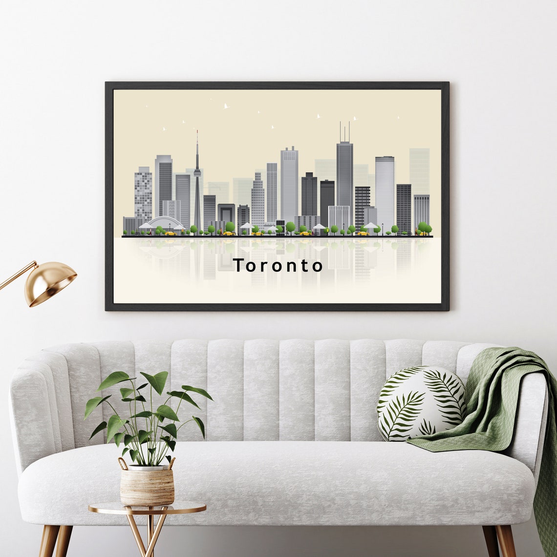 Toronto Canada CN Tower Skyline Illustration Landmarks Travel Poster - Image 3