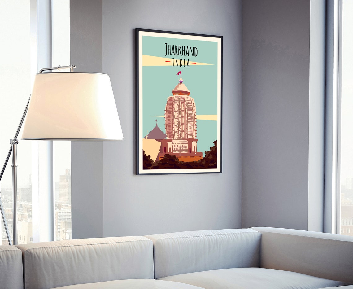 Jharkhand India Ancient Temple Tower Sacred Landmark Travel Poster - Image 4
