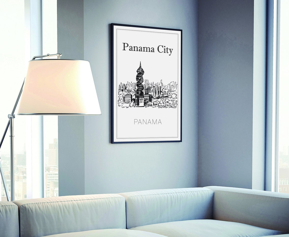 Hand Drawn Poster Panama City Travel Poster United States Florida Panama City Poster Wall Art Cityscape And Landmark Map City Map Poster - Image 4