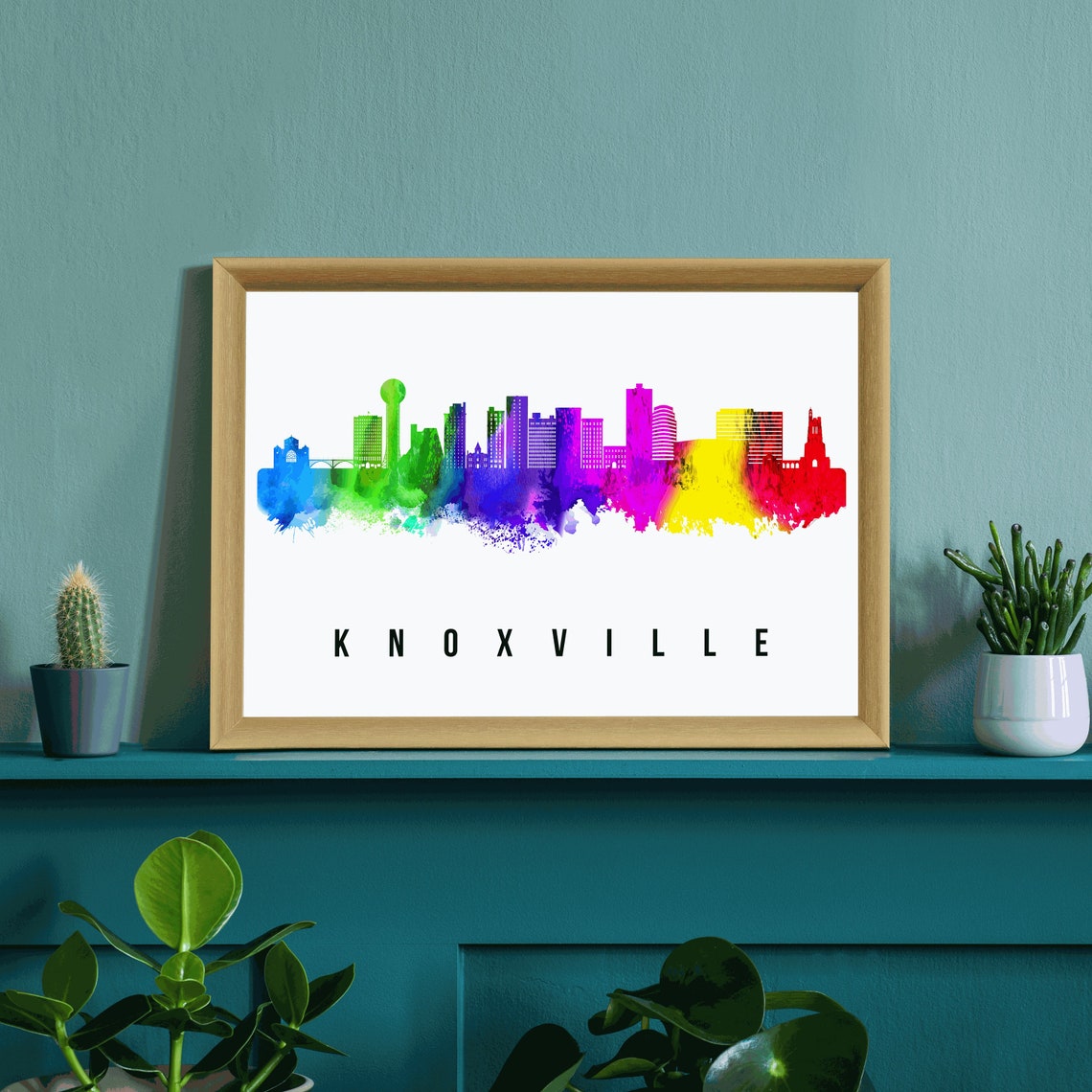 Knoxville Tennessee Skyline Poster Knoxville Tennessee Cityscape Painting Landmark And Cityscape Print Home And Office Wall Art - Image 3
