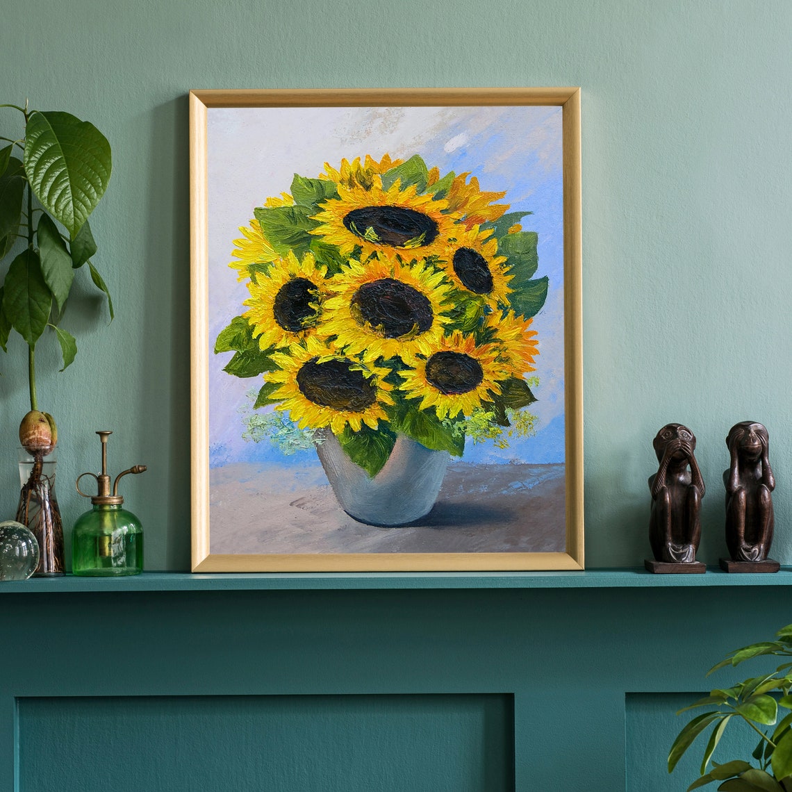 Flowers Oil Painting Flowers Still Life Poster Prints Flower Painting Prints Floral Texture Oil Painting Home Office Wall Art Decoration - Image 3