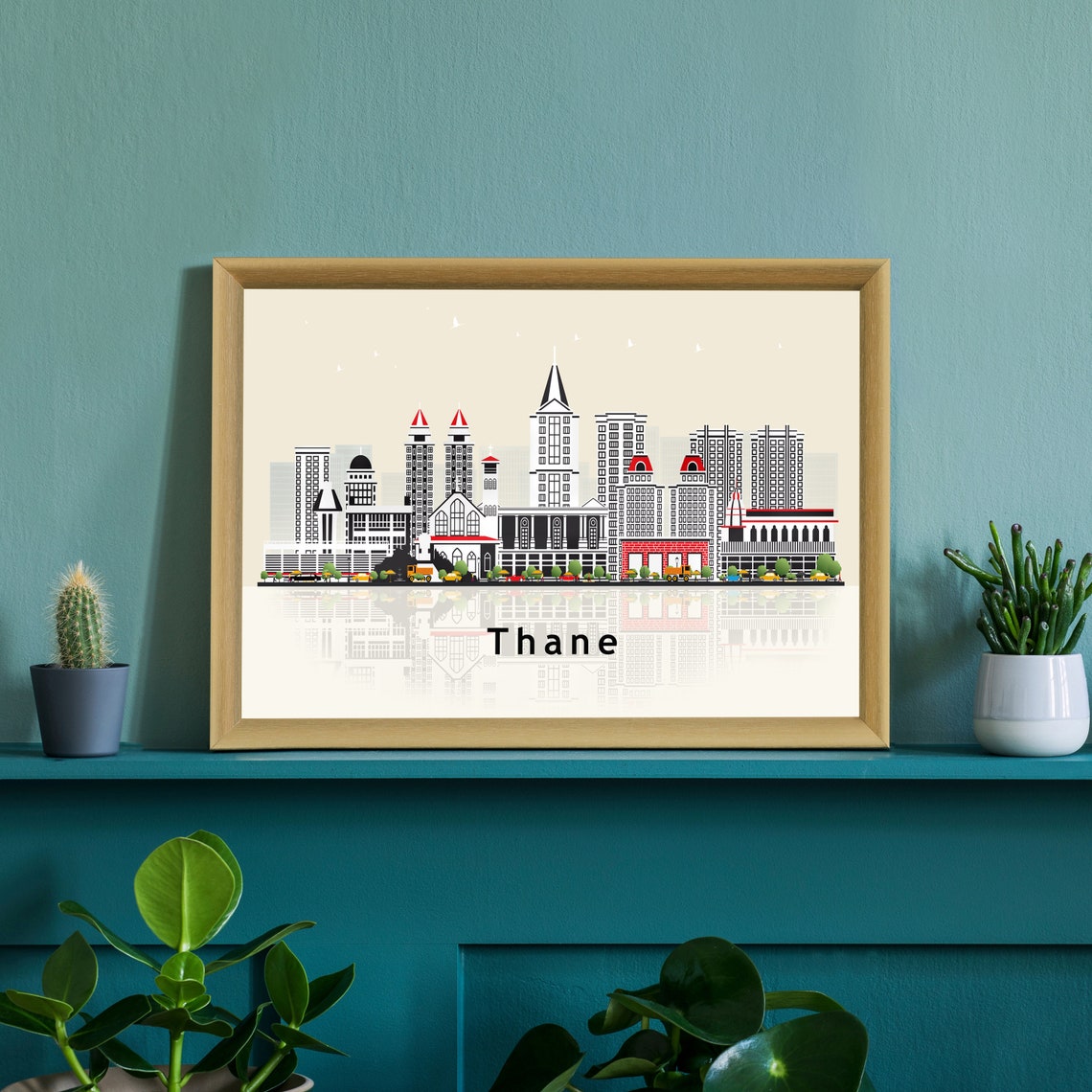 Shanghai China Modern Skyline Illustration Landmarks Travel Poster - Image 2