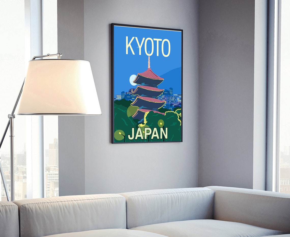 Japan Kyoto Travel Poster Kyoto Japan Cityscape Poster Kyoto Landmark Poster Wall Art Home Wall Art Office Wall Decoration Gift For Her - Image 4