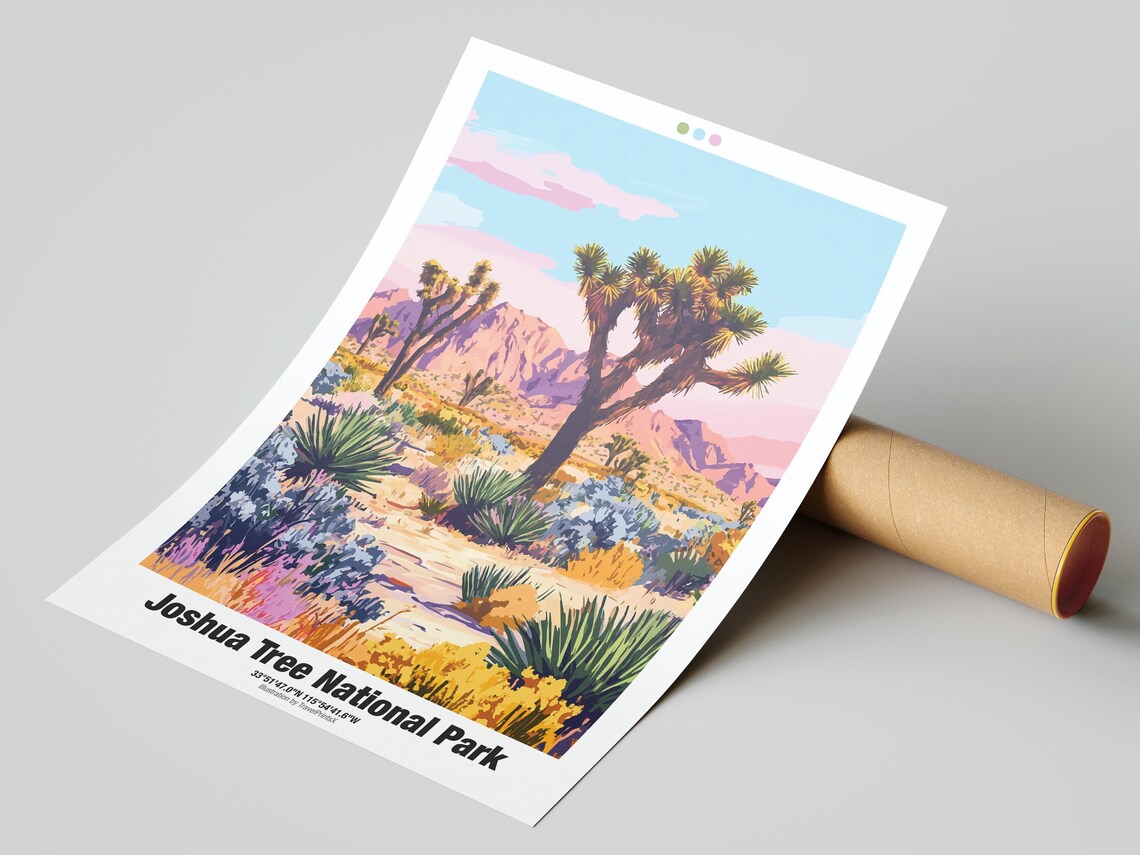 Joshua Tree National Park California Desert Sunset Bloom Travel Poster - Image 3